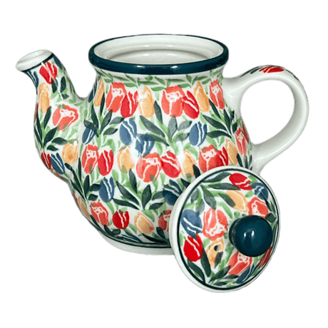 Teapot, 10 oz Individual in "Tulip Burst" by Ceramika Artystyczna | A020-U4226