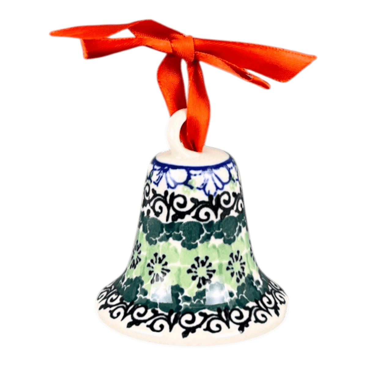 Ornament, Bell, 3" in "Ring of Green" by Ceramika Artystyczna | A029-1479X