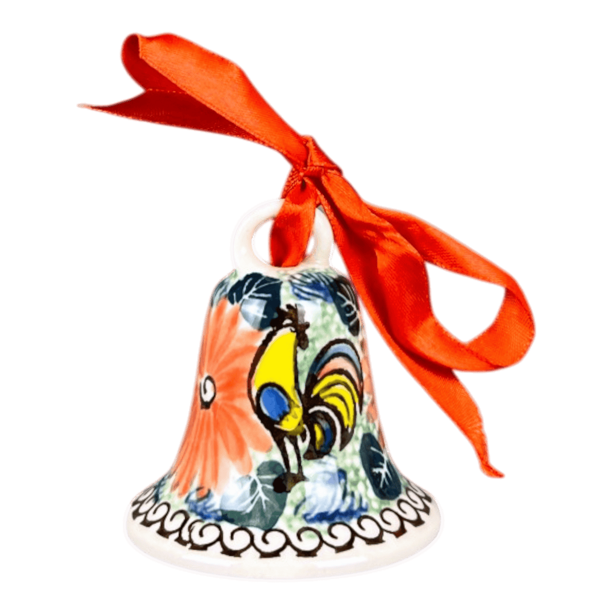 Ornament, Bell, 3" in "Regal Roosters" by Ceramika Artystyczna | A029-U2617
