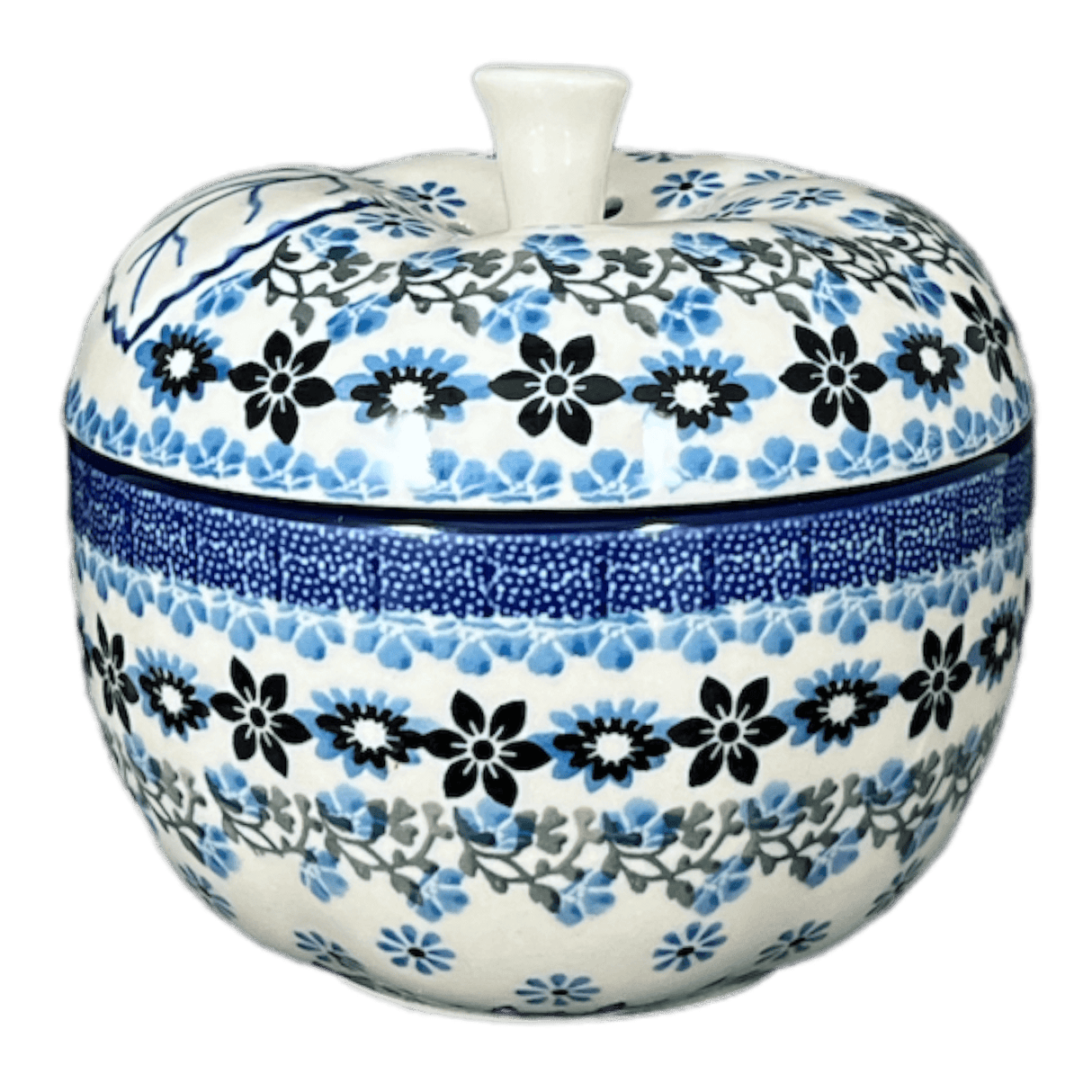 Baker, Apple, 4.25" in "Sweet Blue Flowers" by Ceramika Artystyczna | A034-1827X