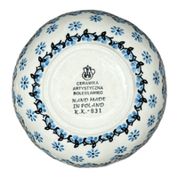 A picture of a Polish Pottery CA Large Apple Baker (Sweet Blue Flowers) | A034-1827X as shown at PolishPotteryOutlet.com/products/large-apple-baker-sweet-blue-flowers-a034-1827x