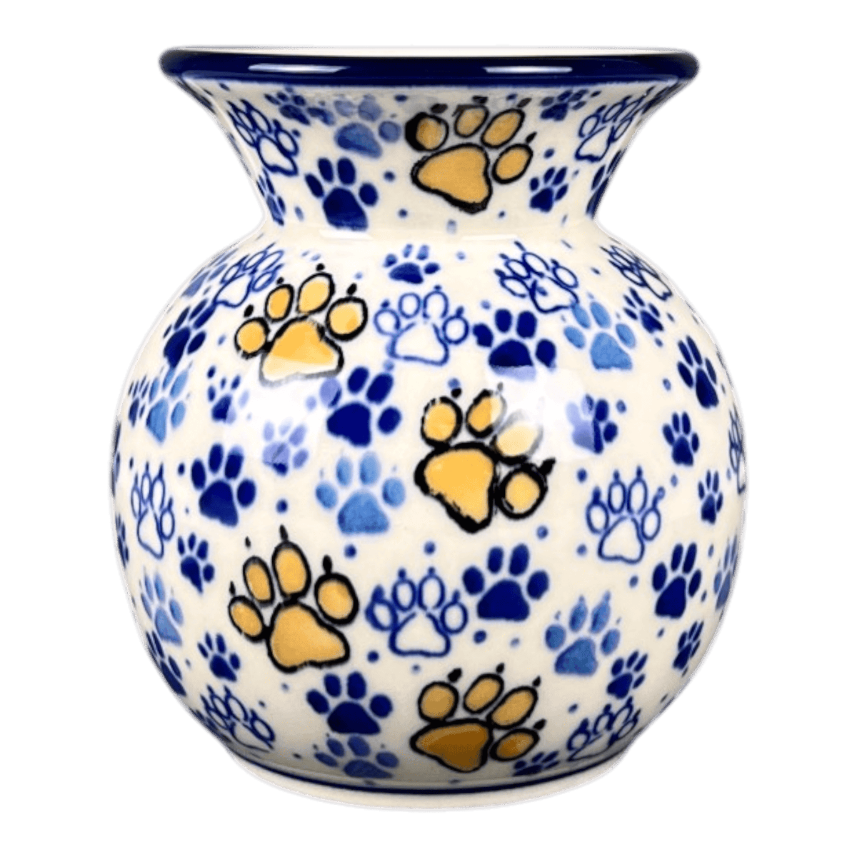 Vase, Round, 4" in "Paw Prints" by Ceramika Artystyczna | A048-1770X