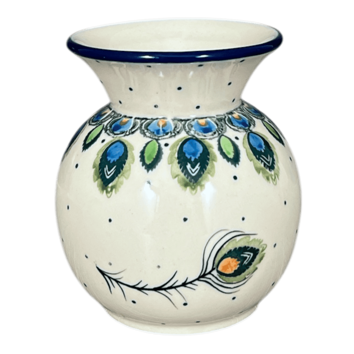 Vase, Tall, 4" in "Peacock Plume" by Ceramika Artystyczna | A048-2218X