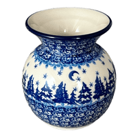 A picture of a Polish Pottery C.A. 4" Tall Vase (Winter Skies) | A048-2826X as shown at PolishPotteryOutlet.com/products/4-tall-vase-winter-skies-a048-2826x
