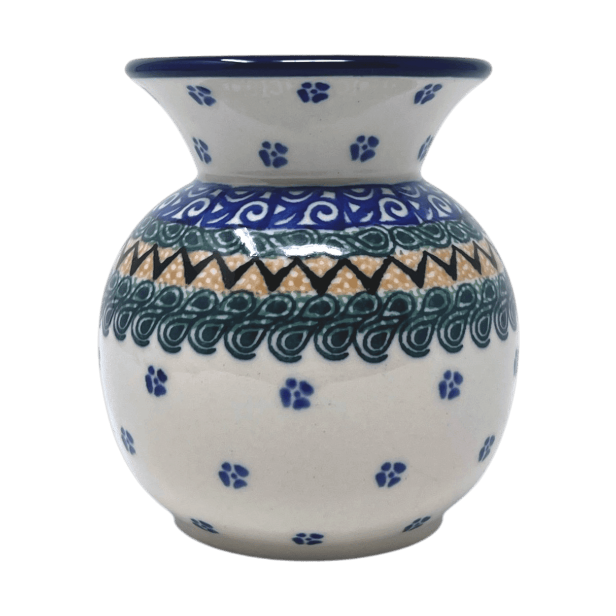Vase, Round, 4" in "Aztec Paws" by Ceramika Artystyczna | A048-945X