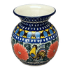 Polish Pottery C.A. 4" Tall Vase (Regal Roosters) | A048-U2617 at PolishPotteryOutlet.com