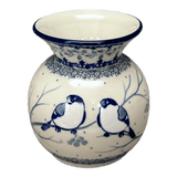 Vase, Round, 4" in "Bullfinch on Blue" by Ceramika Artystyczna | A048-U4830