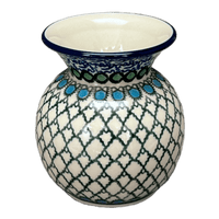 A picture of a Polish Pottery CA 4" Tall Vase (Mediterranean Waves) | A048-U72 as shown at PolishPotteryOutlet.com/products/4-tall-vase-mediterranean-waves-a048-u72