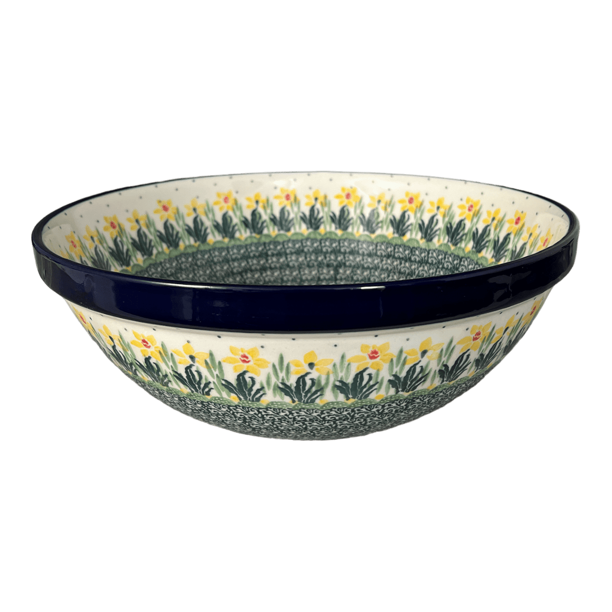 Bowl, Round, 11" in "Daffodils in Bloom" by Ceramika Artystyczna | A055-2122X