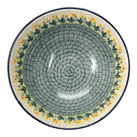 A picture of a Polish Pottery Bowl, Round, 11" in "Daffodils in Bloom" by Ceramika Artystyczna | A055-2122X as shown at PolishPotteryOutlet.com/products/11-serving-bowl-daffodils-in-bloom-a055-2122x