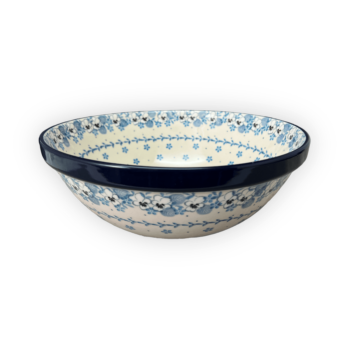 Bowl, Round, 11" in "Pansy Blues" by Ceramika Artystyczna | A055-2346X