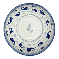 A picture of a Polish Pottery C.A. 11" Serving Bowl (Koi Pond) | A055-2372X as shown at PolishPotteryOutlet.com/products/11-serving-bowl-koi-pond-a055-2372x