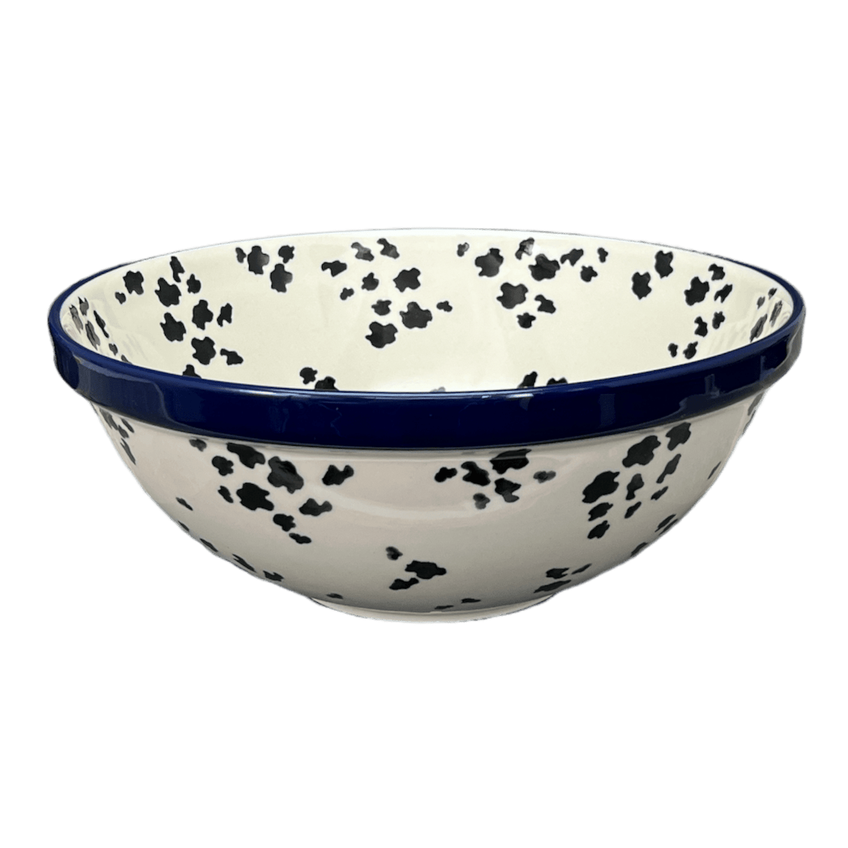 Bowl, Round, 11" in "Cowabunga - Blue Rim" by Ceramika Artystyczna | A055-2417X