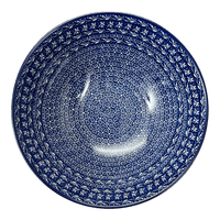 A picture of a Polish Pottery CA 11" Serving Bowl (Wavy Blues) | A055-905X as shown at PolishPotteryOutlet.com/products/11-serving-bowl-wavy-blues-a055-905x