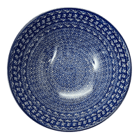 A picture of a Polish Pottery Bowl, Round, 11" in "Wavy Blues" by Ceramika Artystyczna | A055-905X as shown at PolishPotteryOutlet.com/products/11-serving-bowl-wavy-blues-a055-905x