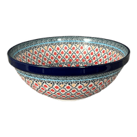A picture of a Polish Pottery CA 11" Serving Bowl (Garden Trellis) | A055-U2123 as shown at PolishPotteryOutlet.com/products/11-serving-bowl-garden-trellis-a055-u2123