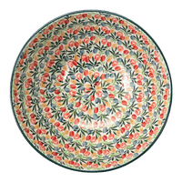 A picture of a Polish Pottery CA 11" Serving Bowl (Tulip Burst) | A055-U4226 as shown at PolishPotteryOutlet.com/products/11-serving-bowl-tulip-burst-a055-u4226