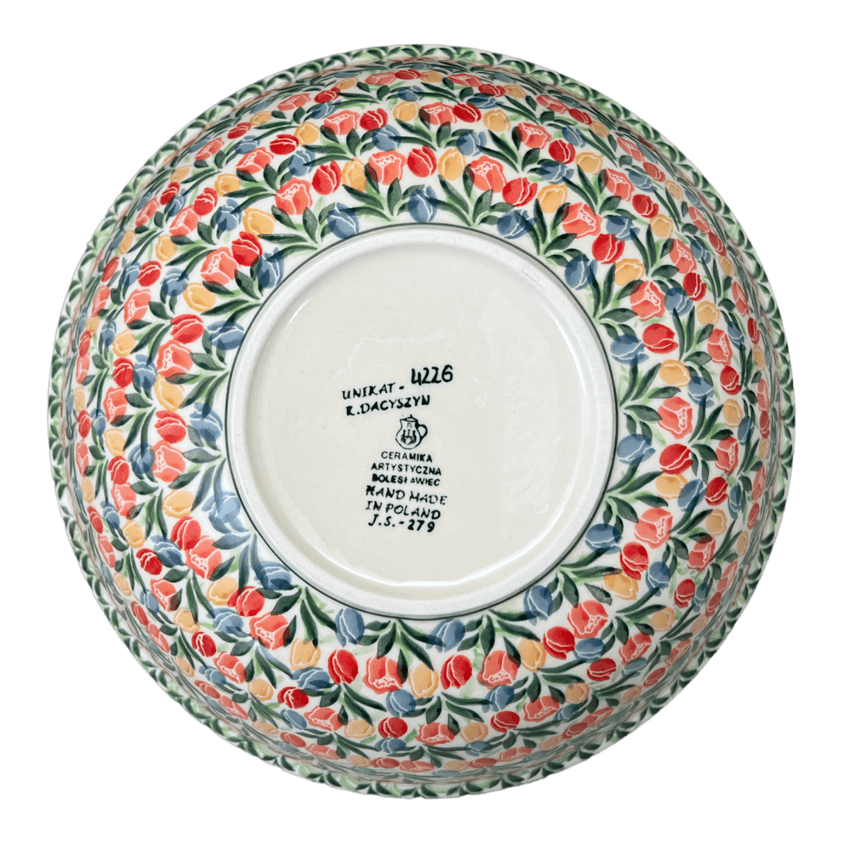 Bowl, Round, 11" in "Tulip Burst" by Ceramika Artystyczna | A055-U4226