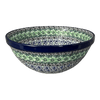 Polish Pottery 9" Kitchen Bowl (Ring of Green) | A056-1479X at PolishPotteryOutlet.com