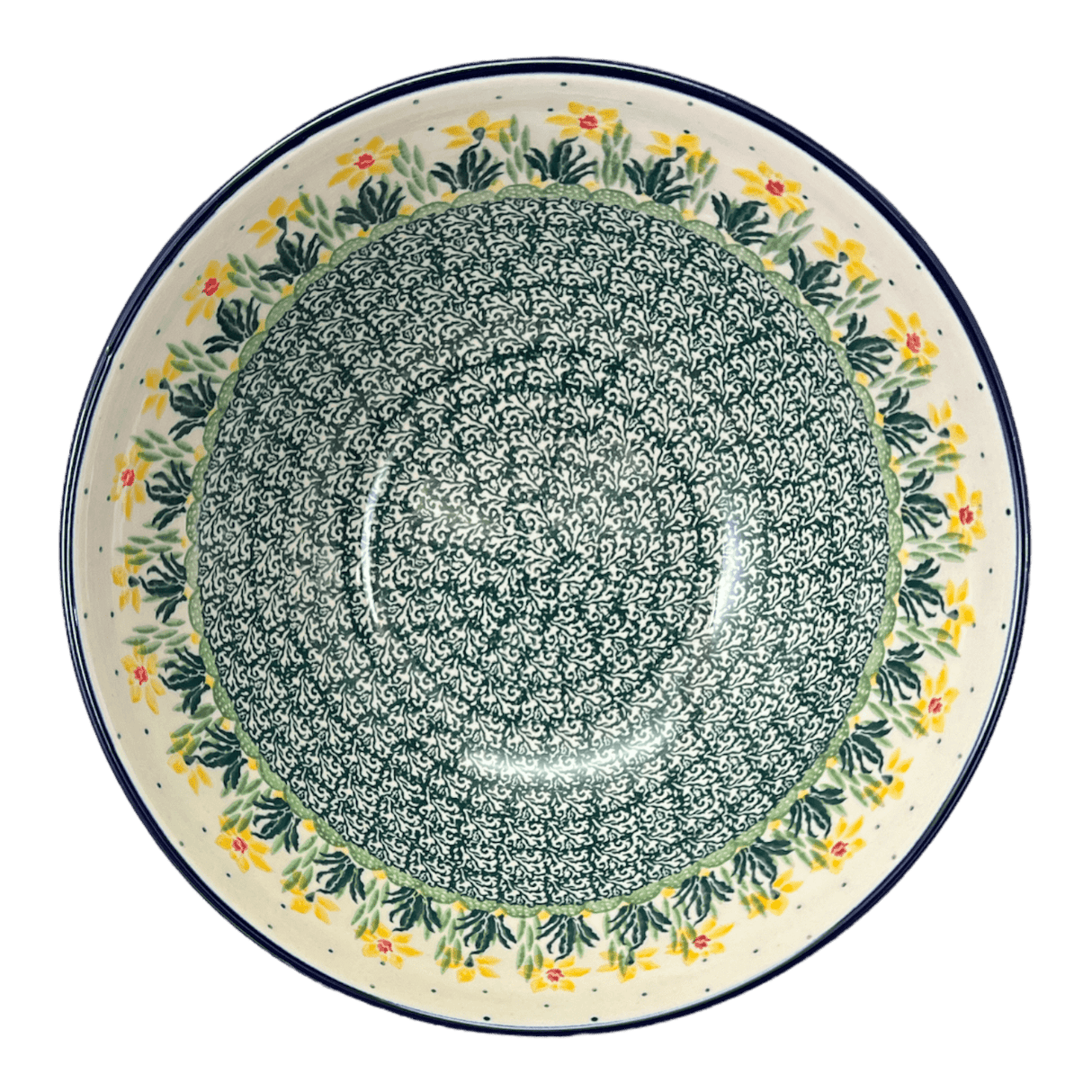 Bowl, Round, Kitchen, 9" in "Daffodils in Bloom" by Ceramika Artystyczna | A056-2122X