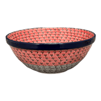 A picture of a Polish Pottery CA 9" Kitchen Bowl (Coral Fans) | A056-2199X as shown at PolishPotteryOutlet.com/products/c-a-9-kitchen-bowl-coral-fans-a056-2199x