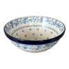 Polish Pottery 9" Kitchen Bowl (Pansy Blues) | A056-2346X at PolishPotteryOutlet.com