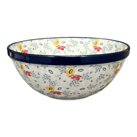 A picture of a Polish Pottery CA 9" Kitchen Bowl (Soft Bouquet) | A056-2378X as shown at PolishPotteryOutlet.com/products/9-kitchen-bowl-soft-bouquet-a056-2378x