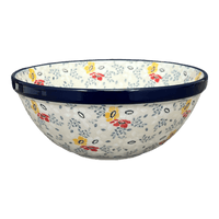 A picture of a Polish Pottery Bowl, Round, Kitchen, 9" in "Soft Bouquet" by Ceramika Artystyczna | A056-2378X as shown at PolishPotteryOutlet.com/products/9-kitchen-bowl-soft-bouquet-a056-2378x