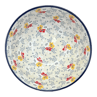 A picture of a Polish Pottery CA 9" Kitchen Bowl (Soft Bouquet) | A056-2378X as shown at PolishPotteryOutlet.com/products/9-kitchen-bowl-soft-bouquet-a056-2378x