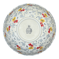 A picture of a Polish Pottery Bowl, Round, Kitchen, 9" in "Soft Bouquet" by Ceramika Artystyczna | A056-2378X as shown at PolishPotteryOutlet.com/products/9-kitchen-bowl-soft-bouquet-a056-2378x