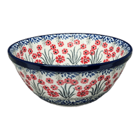 A picture of a Polish Pottery C.A. 7.75" Kitchen Bowl (Red Aster) | A057-1435X as shown at PolishPotteryOutlet.com/products/7-75-bowl-red-aster-a057-1435x
