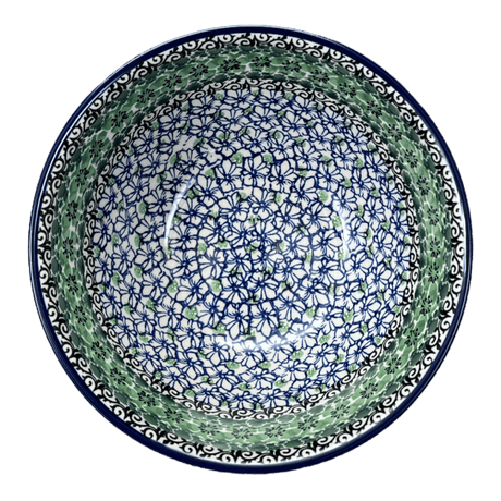 Bowl, Round, Kitchen, 7.75" in "Ring of Green" by Ceramika Artystyczna | A057-1479X