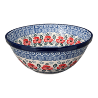 A picture of a Polish Pottery Bowl, Round, Kitchen, 7.75" in "Rosie's Garden" by Ceramika Artystyczna | A057-1490X as shown at PolishPotteryOutlet.com/products/7-75-kitchen-bowl-rosies-garden-a057-1490x