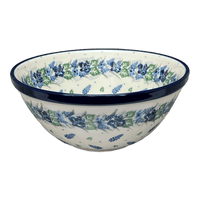 A picture of a Polish Pottery CA 7.75" Kitchen Bowl (Hyacinth in the Wind) | A057-2037X as shown at PolishPotteryOutlet.com/products/7-75-bowl-hyacinth-in-the-wind-a057-2037x