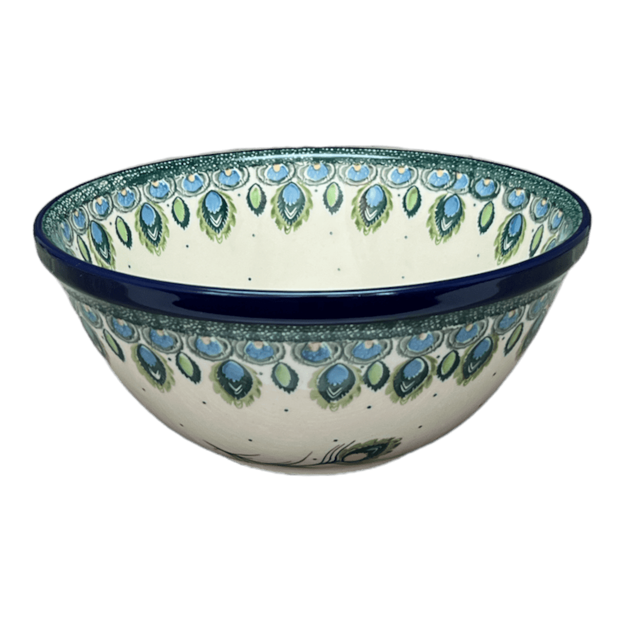 Bowl, Round, Kitchen, 7.75" in "Peacock Plume" by Ceramika Artystyczna | A057-2218X