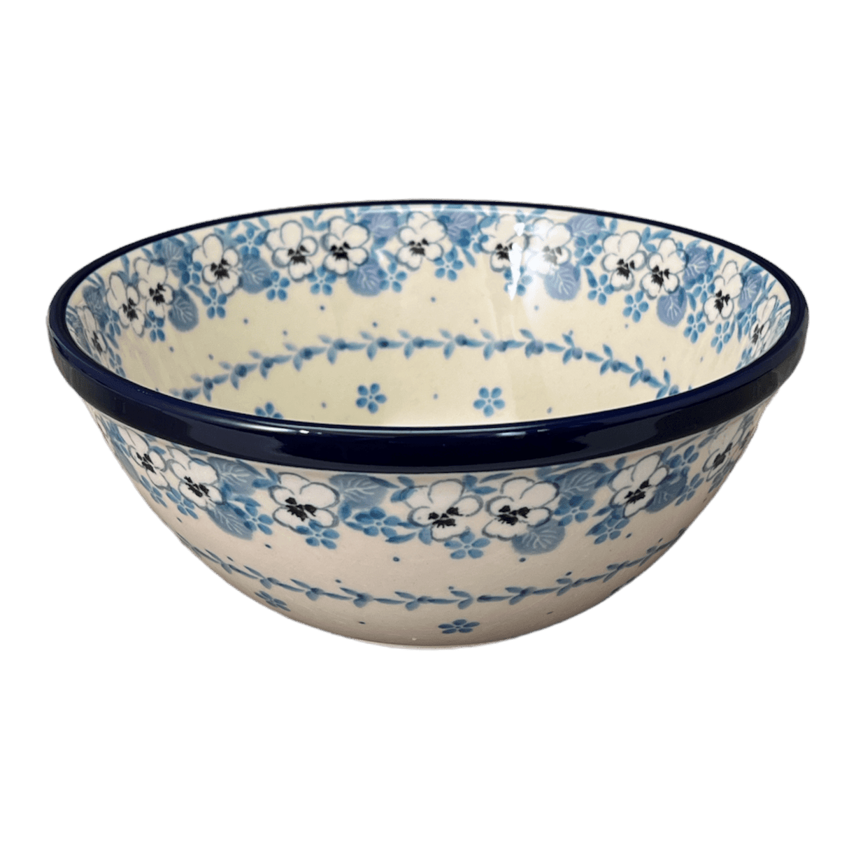 Bowl, Round, Kitchen, 7.75" in "Pansy Blues" by Ceramika Artystyczna | A057-2346X