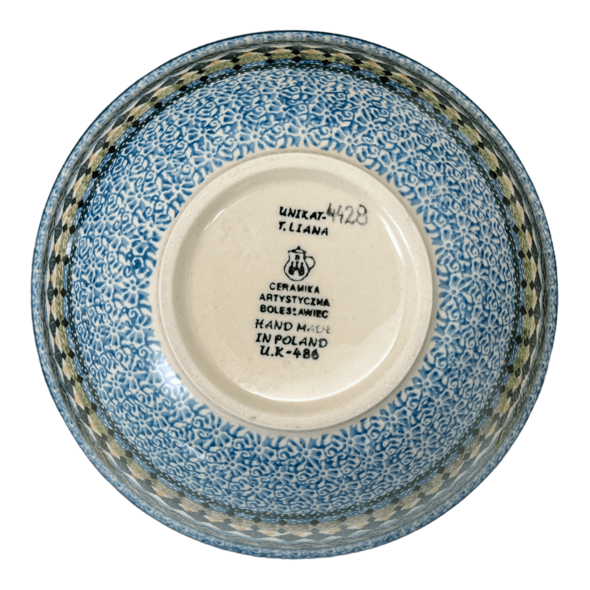 Bowl, Round, Kitchen, 7.75" in "Aztec Blues" by Ceramika Artystyczna | A057-U4428