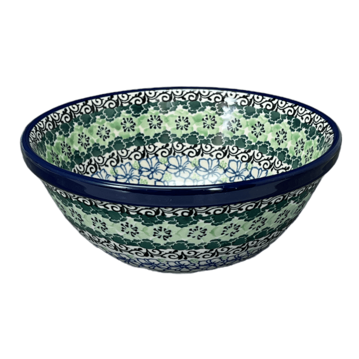 Bowl, Round, Kitchen, 6.75" in "Ring of Green" by Ceramika Artystyczna | A058-1479X