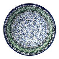 A picture of a Polish Pottery CA 6.75" Kitchen Bowl (Ring of Green) | A058-1479X as shown at PolishPotteryOutlet.com/products/6-75-kitchen-bowl-ring-of-green-a058-1479x