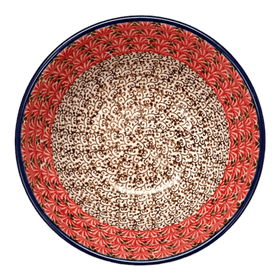 Polish Pottery CA 6.75" Kitchen Bowl (Coral Fans) | A058-2199X Additional Image at PolishPotteryOutlet.com