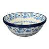 Polish Pottery CA 6.75" Kitchen Bowl (Pansy Blues) | A058-2346X at PolishPotteryOutlet.com