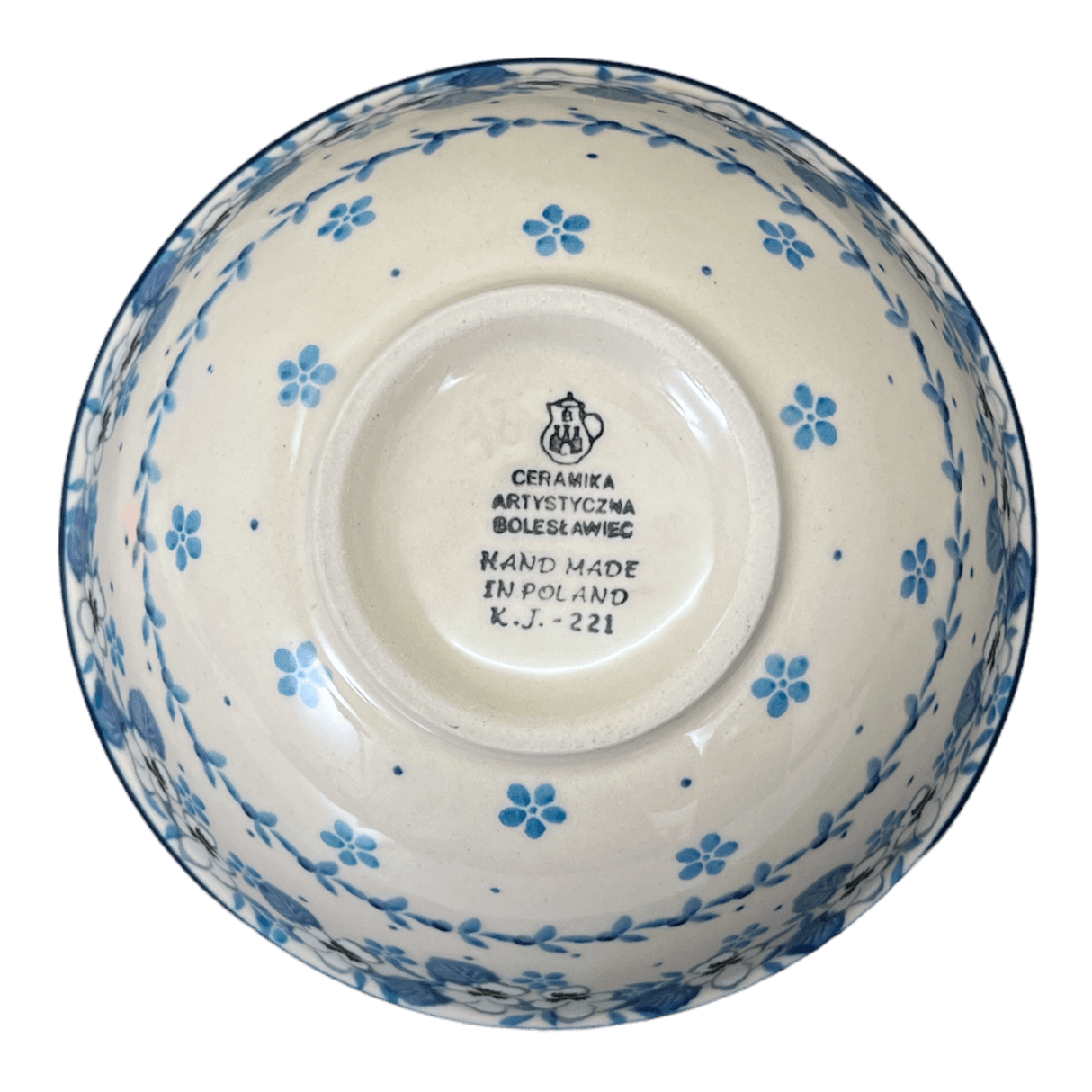 Bowl, Round, Kitchen, 6.75" in "Pansy Blues" by Ceramika Artystyczna | A058-2346X