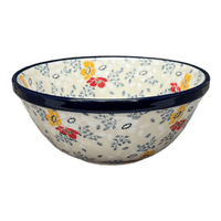 A picture of a Polish Pottery CA 6.75" Kitchen Bowl (Soft Bouquet) | A058-2378X as shown at PolishPotteryOutlet.com/products/6-75-bowl-soft-bouquet-a058-2378x