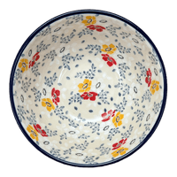 A picture of a Polish Pottery CA 6.75" Kitchen Bowl (Soft Bouquet) | A058-2378X as shown at PolishPotteryOutlet.com/products/6-75-bowl-soft-bouquet-a058-2378x