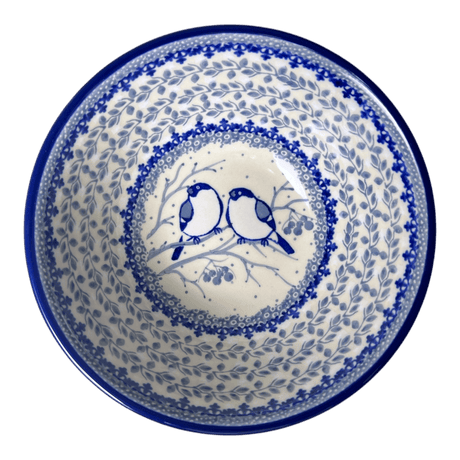 Bowl, Round, Kitchen, 6.75" in "Bullfinch on Blue" by Ceramika Artystyczna | A058-U4830