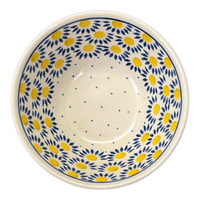 A picture of a Polish Pottery Bowl, Round, Kitchen, 5.5" in "Sunny Circle" by Ceramika Artystyczna | A059-0215 as shown at PolishPotteryOutlet.com/products/5-5-kitchen-bowl-sunny-circle-a059-0215