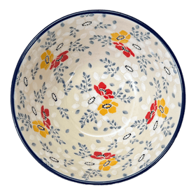 Polish Pottery Bowl, Round, Kitchen, 5.5" in "Soft Bouquet" by Ceramika Artystyczna | A059-2378X Additional Image at PolishPotteryOutlet.com