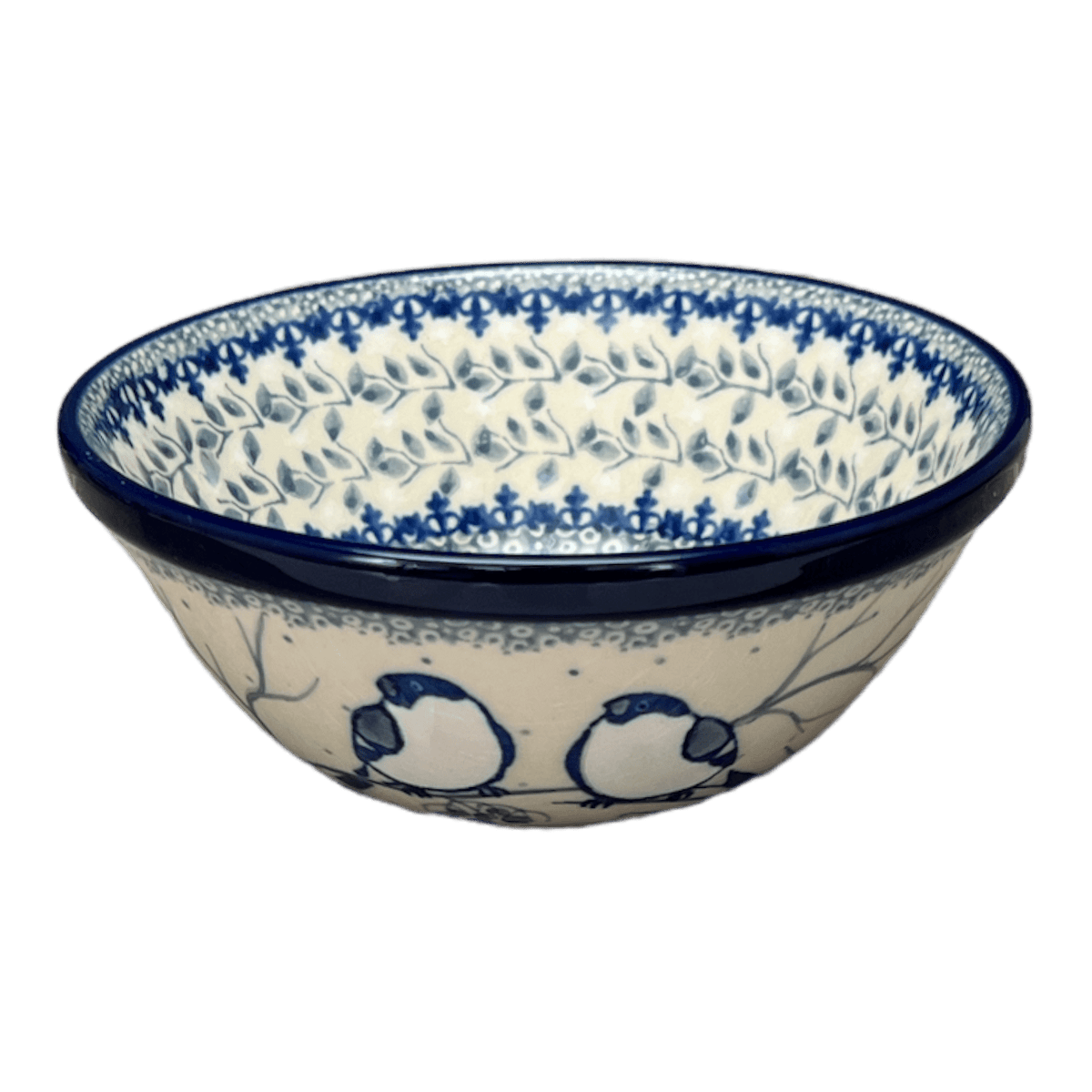 Bowl, Round, Kitchen, 5.5" in "Bullfinch on Blue" by Ceramika Artystyczna | A059-U4830