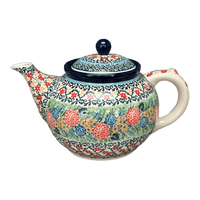 A picture of a Polish Pottery CA 40 oz. Teapot (Garden Trellis) | A060-U2123 as shown at PolishPotteryOutlet.com/products/40-oz-teapot-garden-trellis-a060-u2123