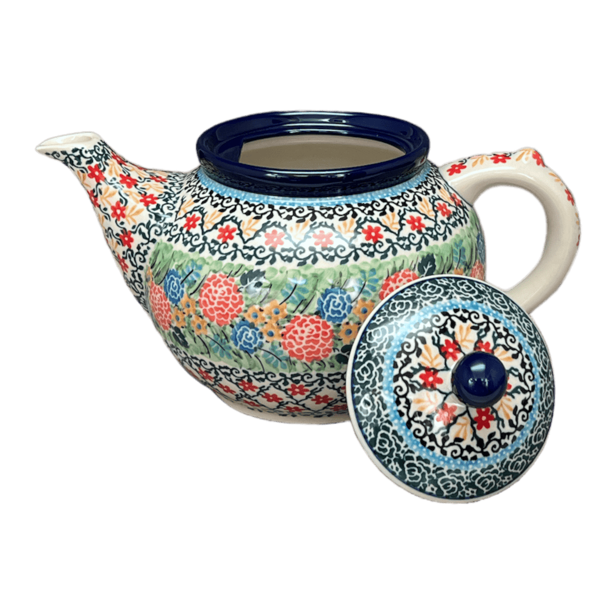 Teapot, 1.2 Liter in "Garden Trellis" by Ceramika Artystyczna | A060-U2123